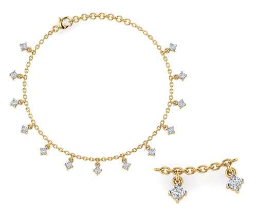 Dainty Drops Sterling Silver Anklet