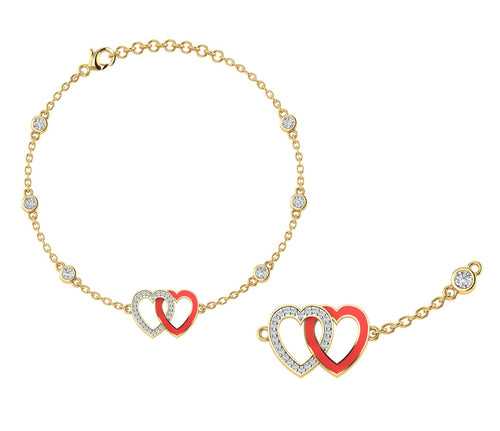 Hearts Sterling Silver Anklet