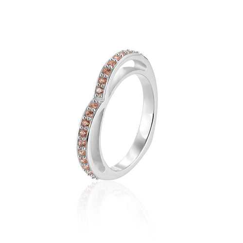 Sparkling Brown Pave' Eternity Heart Ring