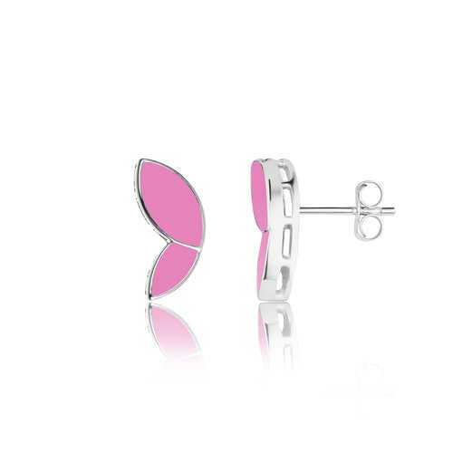 Pink Butterfly Wings Stud Earrings