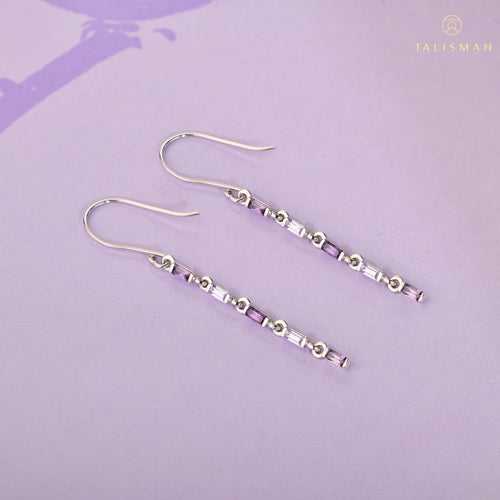 Purple Love Link Drop Earrings