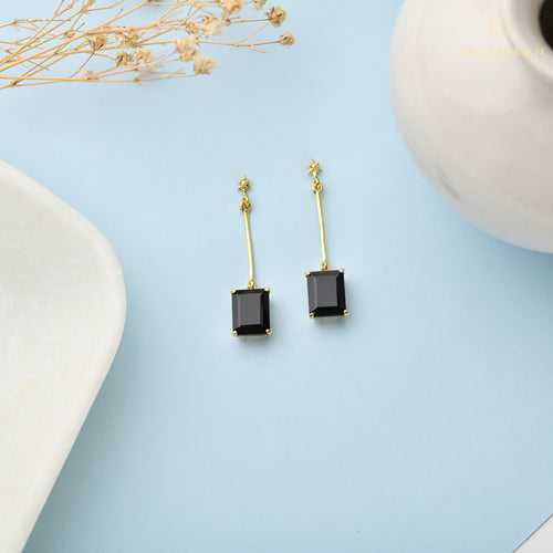 Black Star Drop Earrings