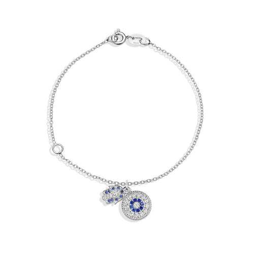 Evil Eye Hamsa Twin Charm Bracelet