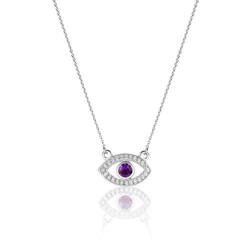 Style Me Evil Eye Amethyst Necklace