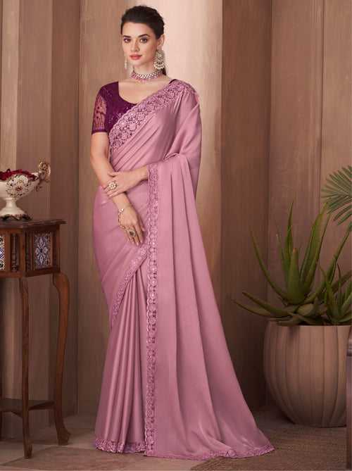 Thulian Pink fancy  Silk Blended Saree