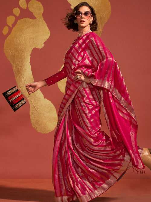 Brick Red Handwoven Silk Saree