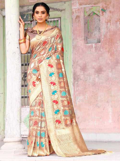 Exquisite Multicolor Cotton Silk Saree