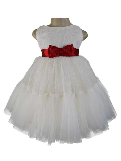 Faye Ivory Sequence Tiered Dress