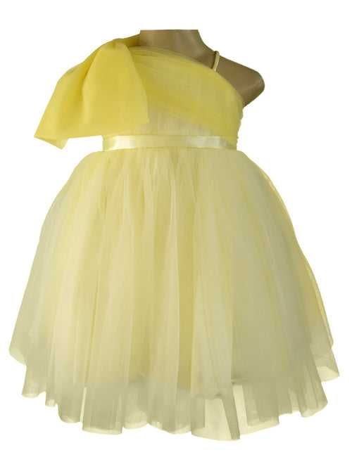 Faye Lime Yellow Bow Dress