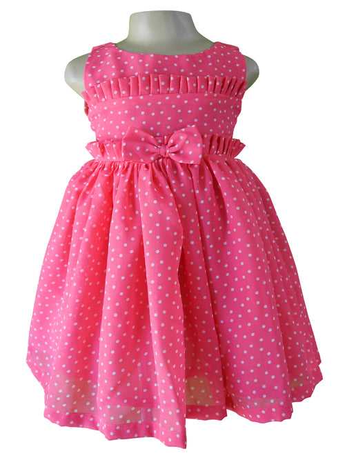 Faye Pink Polka Ruffled Dress