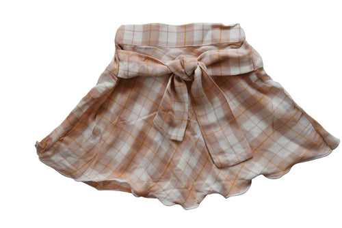 Faye Beige Checks Skirt