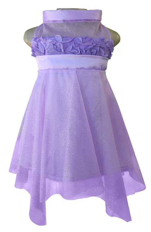 Faye Lilac Rosette Handkerchief Dress