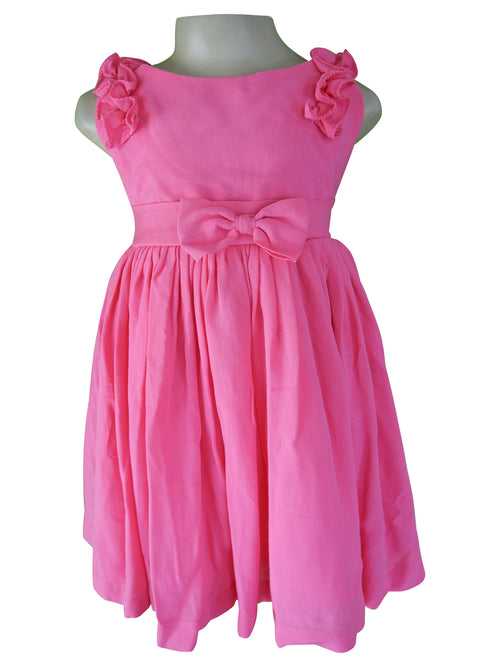 Faye Pink Shoulder Ruffle Dress