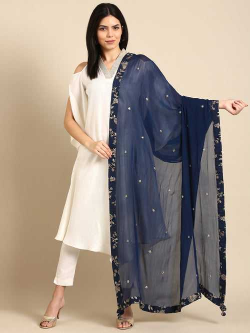 Blue Chiffon Dupatta - ASDPT002