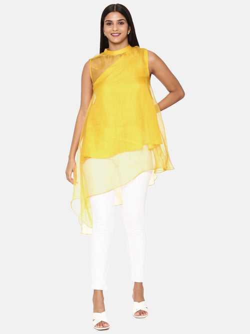 Yellow Organza Silk Top -  ASST046