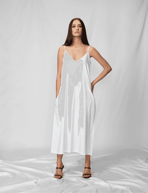 White Skinny Strap Dress