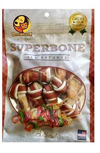 Foodie Puppies SuperBone All Natural Flavour Knotted Dog Treat (BBQ - Pack of 1) | Healthy & Training Treat for All Breed Sizes of Dogs