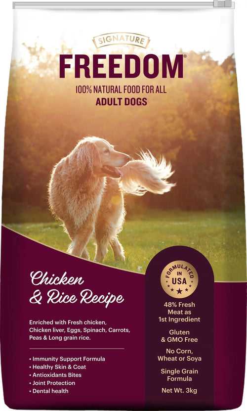 Freedom Chicken & Rice Adult Dog Dry Food - 3 kg