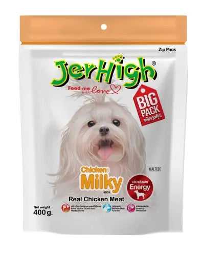 Jerhigh Dog Treats,400gm (4X 400gm) milky