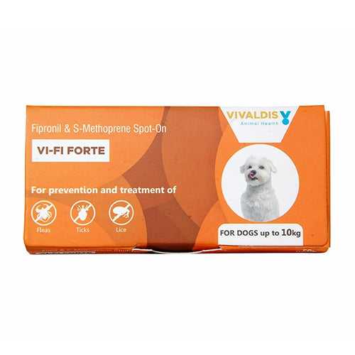 Vivaldis Single Pipette Treatment Of Fleas, Ticks And Chewing Lice Infestation For Dogs Upt 0 - 10Kg