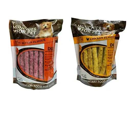DUX Dog  MUNCHIS,  Mutton Chicken Treats,Chewing Sticks for Dog 450 GM Pack of 2
