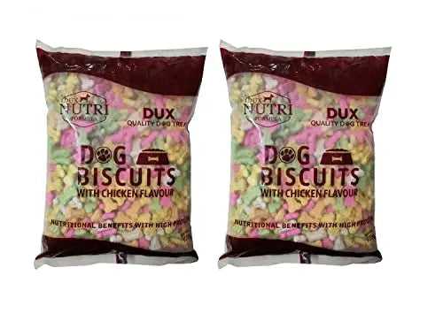 DUX Dog Biscuits Real Chicken Colorful Biscuits,Each Pack of 900g Pack of 2