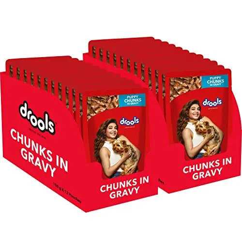 Drools Puppy Gravy Wet Dog Food, Real Chicken and Chicken Liver Chunks in Gravy, 2 pc 150g