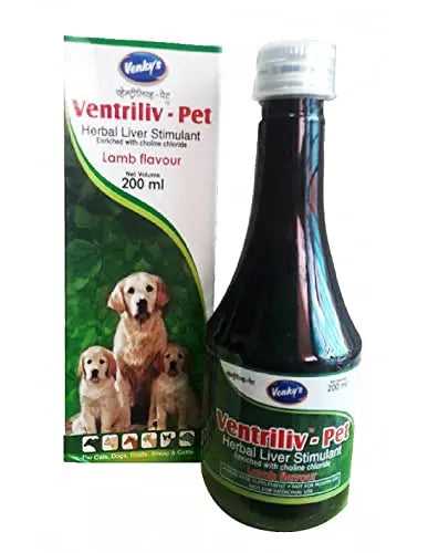 Venkys Ventriliv Herbal Liver Stimulant Supplement pet Syrup 200ml (Pack of 2)