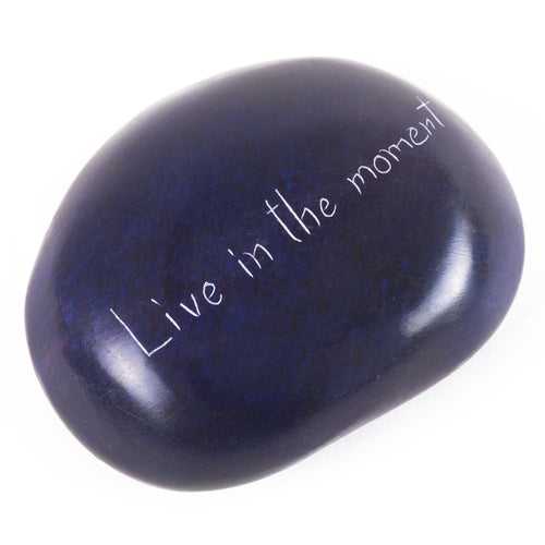 Live In The Moment Stone Engraved Pebble