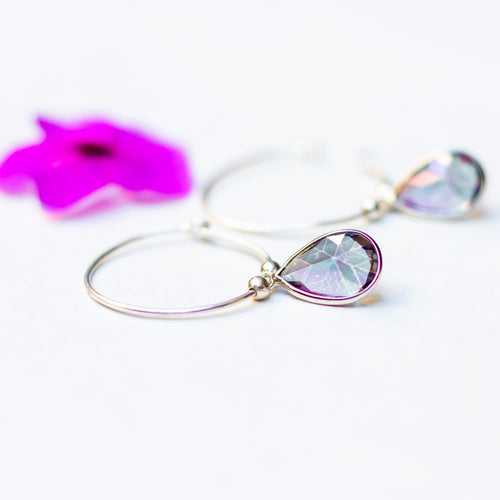 Silver Earring With Mystic Topaz