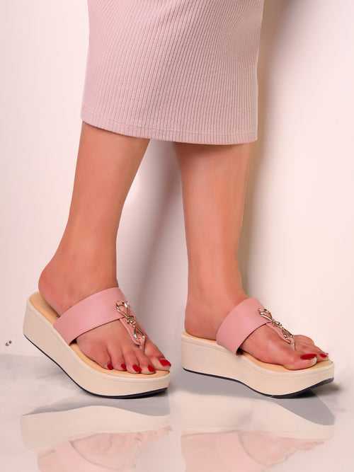 Thelema Pink Flatform Heels