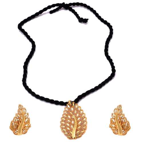 Leaf Locket With Matching Earrings Set