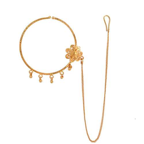 Single Flower Five Drops Nose Ring (Nath)