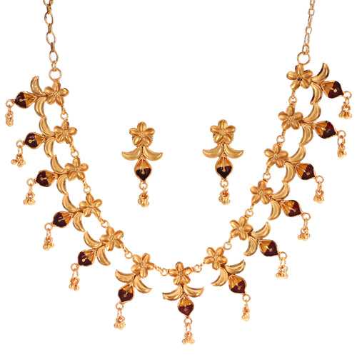 Tripatro  Floral Chatai Necklace Set