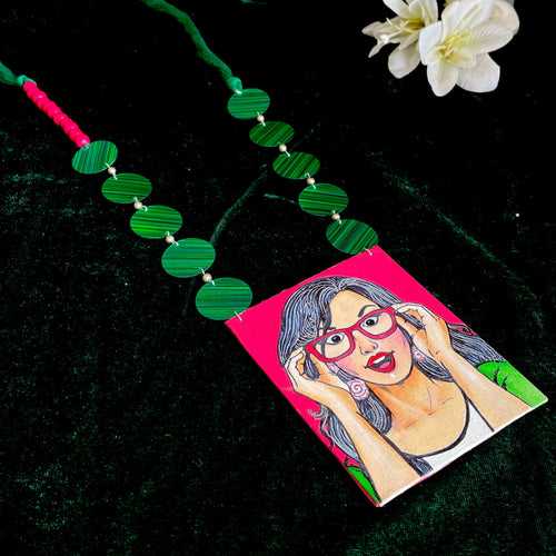 Womaniya Handpainted Necklace code - 002