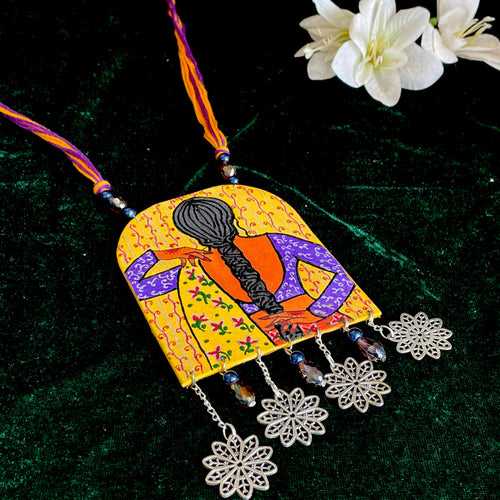 Womaniya Handpainted Necklace code - 001