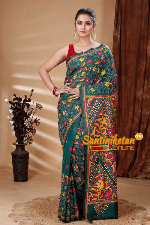 Butter Silk Kantha Stitch Saree SN202314875