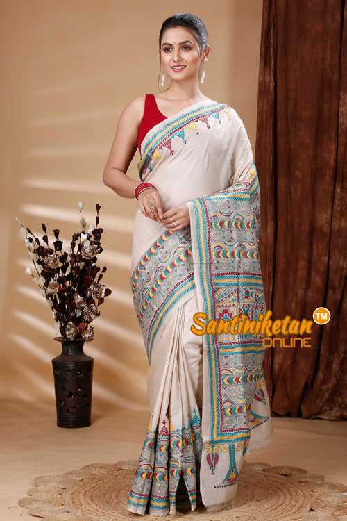 Pure Gachi Tussar Silk Kantha Stitch Saree SN202314941