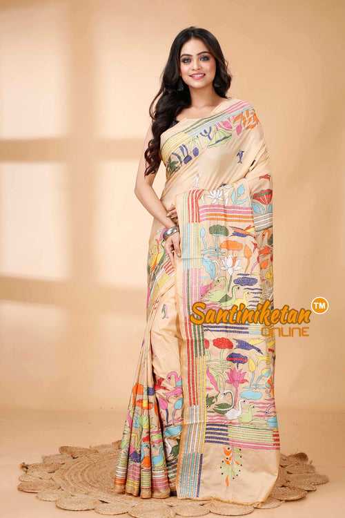 Butter Silk Kantha Stitch Saree SN202415822