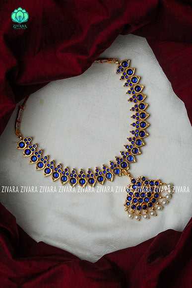 BLUE  - TAPASVEE - HANDMADE NECKWEAR - latest kemp dance jewellery collection