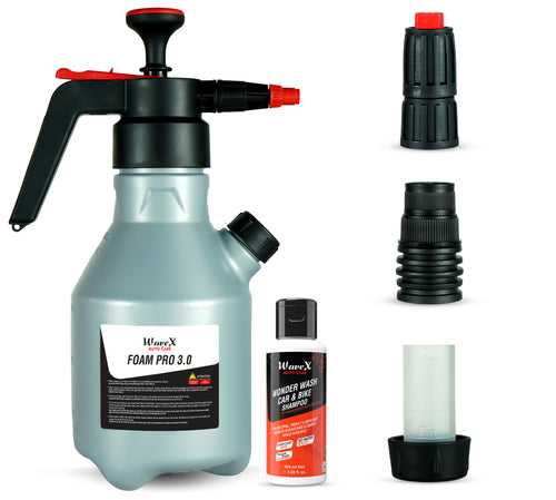 Foam Sprayer For Car & Bike – Foam Pro 3.0 with Additional Cap, 3 Nozzles, Free Shampoo, Portable, No Electricity Required – Generates Long Lasting Thick Foam Spray