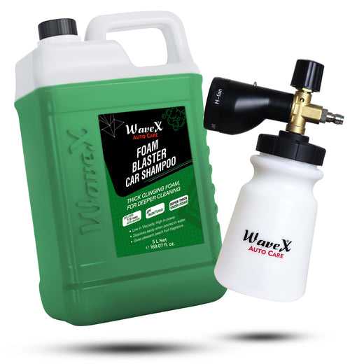 Foam Cannon for pressure washer + Foam Wash Car Shampoo Concentrate 5Ltr pH Neutral, Extreme Suds Snow White Foam, Highly Effective on Dust and Grime