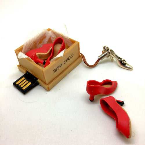 Jimmy Whoo Red Miniature Shoes Novelty Pen Drive