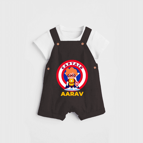 Celebrate The Super Kids Theme With "Captain" Personalized Dungaree set for your Baby