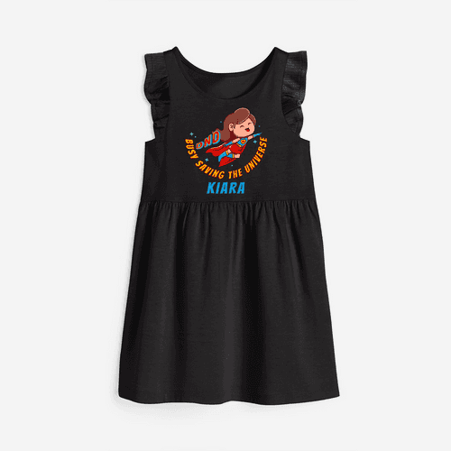 Celebrate The Super Kids Theme With "DND Busy Saving The Universe" Personalized Frock for your kids