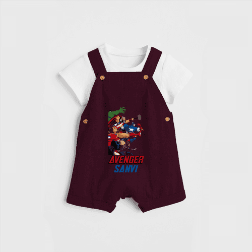 Celebrate The Super Kids Theme With "AVENGER" Personalized Dungaree set for your Baby