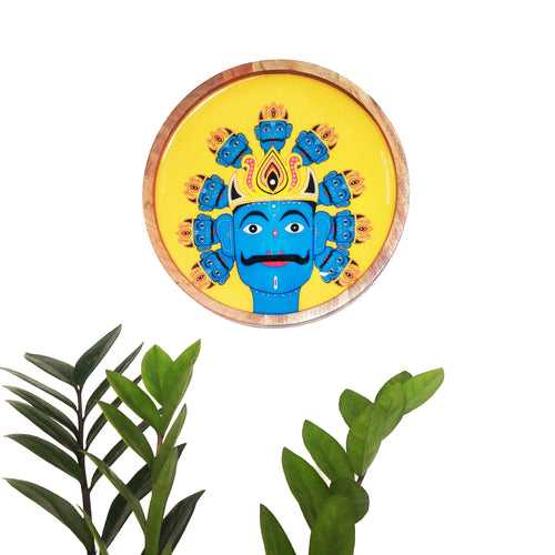 Majuli Mask of Assam Wooden Wall Decor Plate