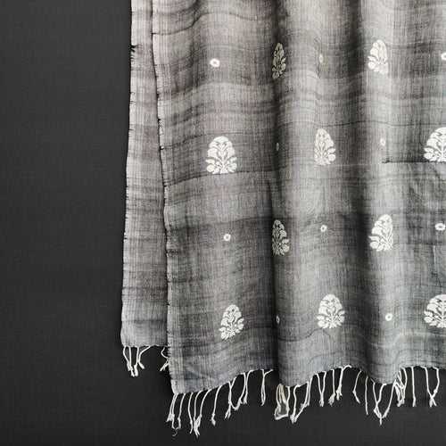 Melange Grey Ranghar Pattern Cotton Stole