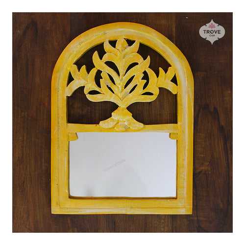Arched Window Styled Frame - Yellow Distress
