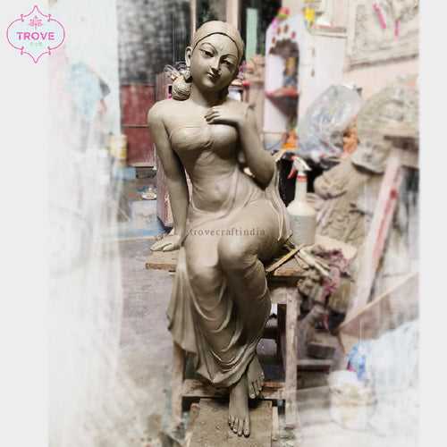 44"  Nayka "ন্যাকা" tabletop terracotta figurine - Made to Order